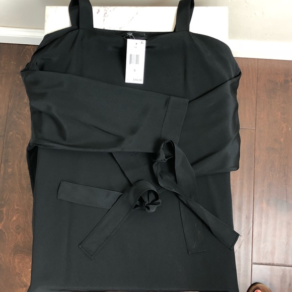 NWT TIBI Cold-Shoulder silk blouse S - Picture 7 of 8